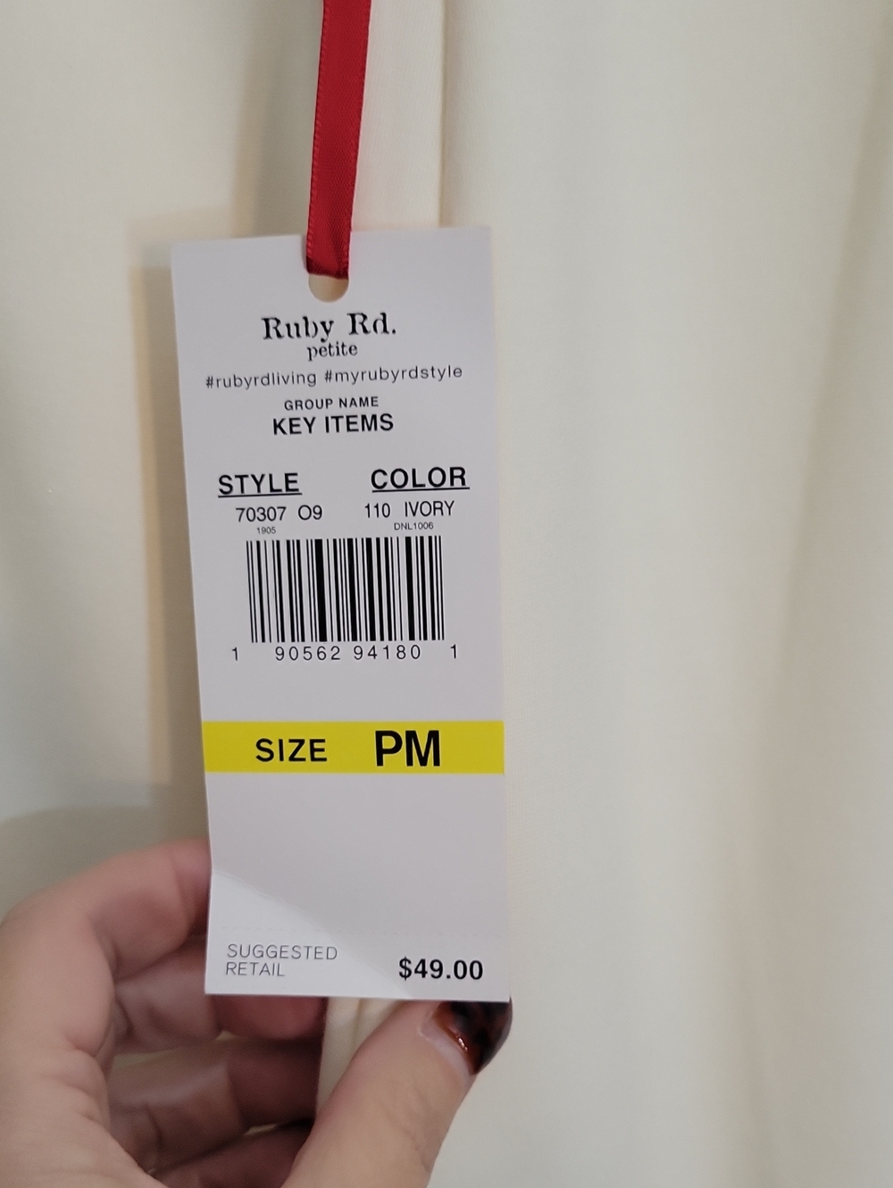 Ruby Rd. Cream Straight-Leg Ponte Pants - Picture 7 of 7